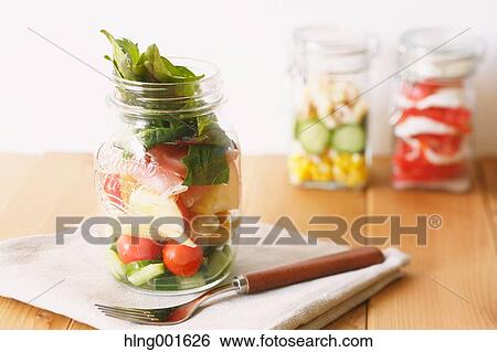 Jar salad View Large Photo Image Stock Photograph - Jar salad. Fotosearch