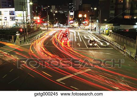 Long exposure shot of traffic in Tokyo, Japan View Large Photo Image Stock Photography - Long exposure shot of traffic in Tokyo, Japan. Fotosearch