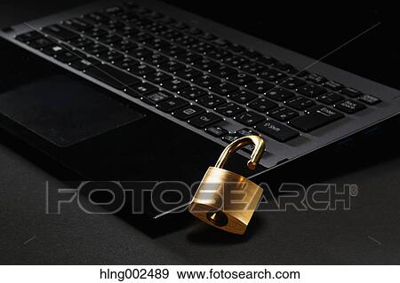 Safety lock and laptop View Large Photo Image Stock Photo - Safety lock and laptop. Fotosearch