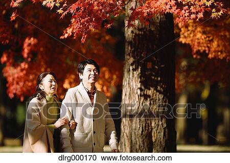 Senior Japanese couple in a city park in Autumn View Large Photo Image Stock Image - Senior Japanese couple in a city park in Autumn. Fotosearch