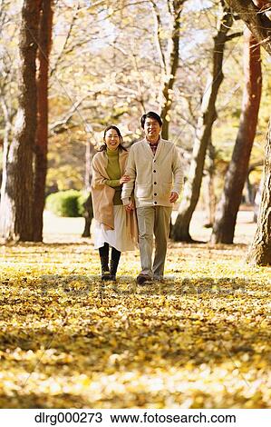 Senior Japanese couple in a city park in Autumn View Large Photo Image Stock Image - Senior Japanese couple in a city park in Autumn. Fotosearch