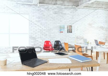 Share office interior View Large Photo Image Stock Photo - Share office interior. Fotosearch