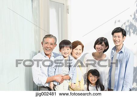 Three-generation Japanese family View Large Photo Image Stock Image - Three-generation Japanese family. Fotosearch