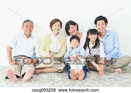 Three-generation Japanese family View Large Photo Image Stock Photo - Three-generation Japanese family. Fotosearch