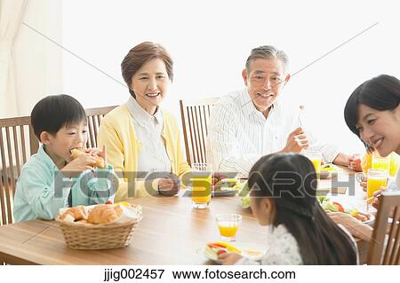 Three-generation Japanese family together in the kitchen View Large Photo Image Stock Photo - Three-generation Japanese family together in the kitchen. Fotosearch