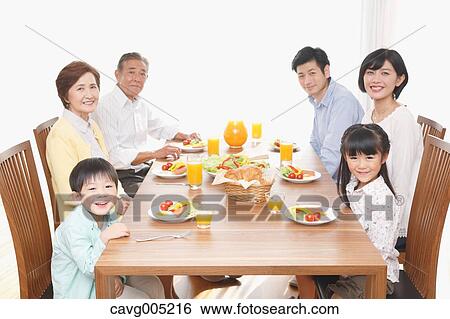 Three-generation Japanese family together in the kitchen View Large Photo Image Stock Photograph - Three-generation Japanese family together in the kitchen. Fotosearch