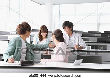 Picture - University students in the classroom. Fotosearch