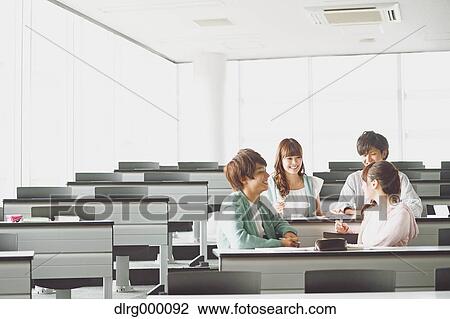 Stock Image - University students in the classroom. Fotosearch