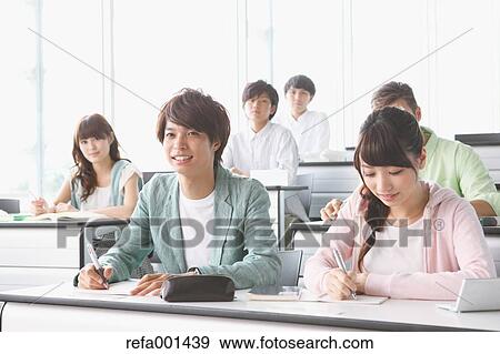 Stock Photo - University students in the classroom. Fotosearch