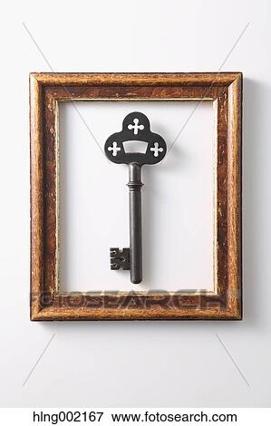 Vintage key and frame View Large Photo Image Stock Photo - Vintage key and frame. Fotosearch