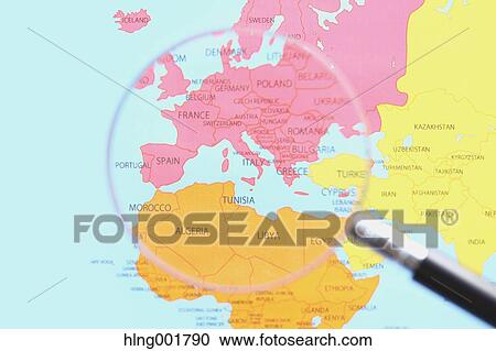 World map and magnifying glass View Large Photo Image Stock Image - World map and magnifying glass. Fotosearch