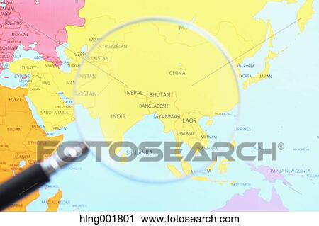 World map and magnifying glass View Large Photo Image Stock Image - World map and magnifying glass. Fotosearch