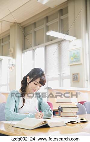 Picture - Young attractive Japanese female University student portrait. Fotosearch