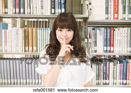 Stock Image - Young attractive Japanese female University student portrait. Fotosearch