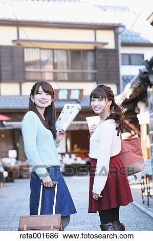 Young Japanese women enjoying trip in Kawagoe, Japan View Large Photo Image Stock Photograph - Young Japanese women enjoying trip in Kawagoe, Japan. Fotosearch