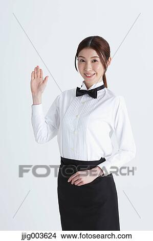 Attractive Japanese sommelier View Large Photo Image Picture - Attractive Japanese sommelier. Fotosearch