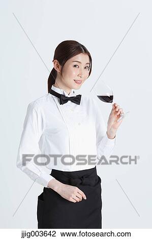 Attractive Japanese sommelier View Large Photo Image Stock Image - Attractive Japanese sommelier. Fotosearch