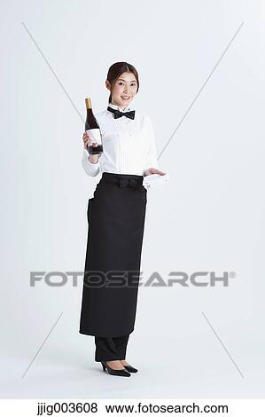 Attractive Japanese sommelier View Large Photo Image Stock Photo - Attractive Japanese sommelier. Fotosearch