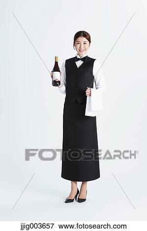 Attractive Japanese sommelier View Large Photo Image Stock Photo - Attractive Japanese sommelier. Fotosearch