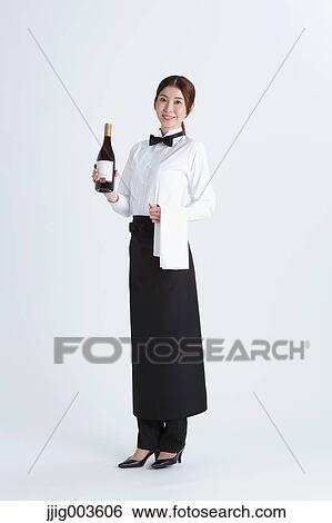 Attractive Japanese sommelier View Large Photo Image Stock Photograph - Attractive Japanese sommelier. Fotosearch