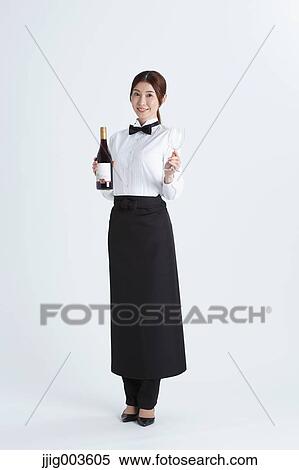 Attractive Japanese sommelier View Large Photo Image Stock Photography - Attractive Japanese sommelier. Fotosearch