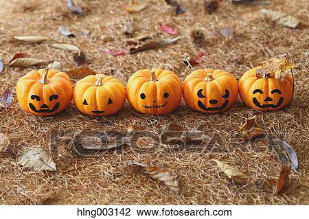 Stock Image - Halloween pumpkins. Fotosearch