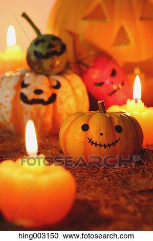 Stock Image - Halloween pumpkins. Fotosearch
