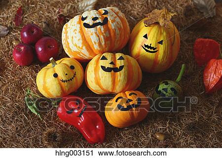 Stock Image - Halloween pumpkins. Fotosearch