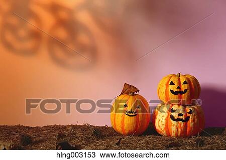 Stock Image - Halloween pumpkins. Fotosearch