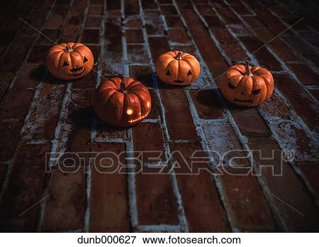 Stock Photo - Halloween pumpkins. Fotosearch
