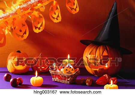 Stock Photo - Halloween pumpkins. Fotosearch
