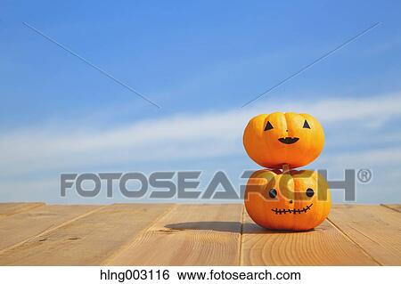 Stock Photograph - Halloween pumpkins. Fotosearch