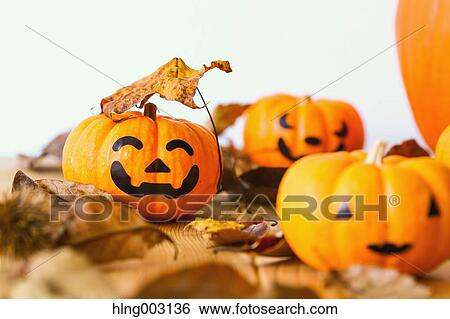 Stock Photograph - Halloween pumpkins. Fotosearch