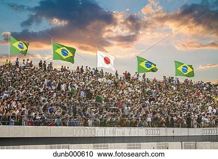 Illustration of Brazilian fans in a stadium View Large Photo Image Stock Image - Illustration of Brazilian fans in a stadium. Fotosearch