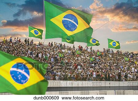Illustration of Brazilian fans in a stadium View Large Photo Image Stock Photo - Illustration of Brazilian fans in a stadium. Fotosearch