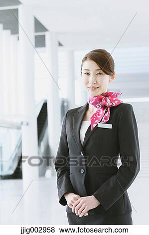 Japanese attractive flight attendant at the airport View Large Photo Image Stock Photo - Japanese attractive flight attendant at the airport. Fotosearch