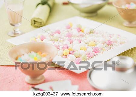 Japanese confectionary View Large Photo Image Stock Photo - Japanese confectionary. Fotosearch