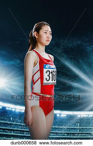 Stock Photo - Japanese female high jump athlete. Fotosearch