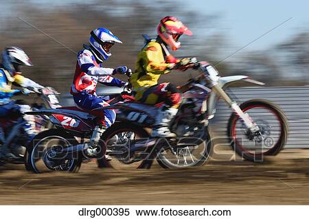 Motocross bikers on dirt track View Large Photo Image Stock Photography - Motocross bikers on dirt track. Fotosearch