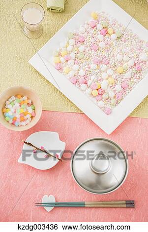 Stock Photograph - Pastel color table coordinate. Fotosearch