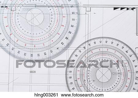 Stock Image - Planimetries in an architect studio. Fotosearch