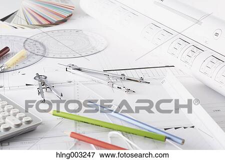 Planimetries in an architect studio View Large Photo Image Stock Photo - Planimetries in an architect studio. Fotosearch