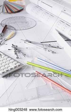 Planimetries in an architect studio View Large Photo Image Stock Photo - Planimetries in an architect studio. Fotosearch