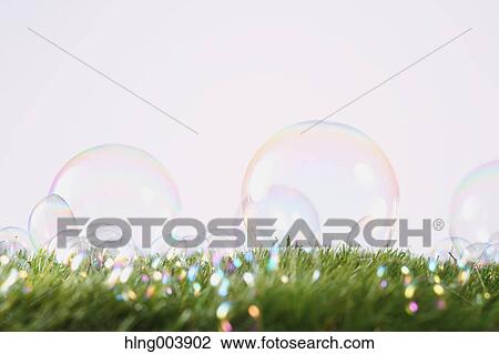 Soap bubbles on grass View Large Photo Image Stock Image - Soap bubbles on grass. Fotosearch