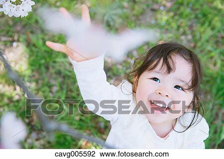 Young smiling Japanese girl enjoying cherry blossoms in a city park View Large Photo Image Stock Image - Young smiling Japanese girl enjoying cherry blossoms in a city park. Fotosearch