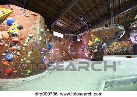 Stock Photograph - Bouldering gym. Fotosearch