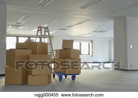 Boxes in an empty office View Large Photo Image Stock Photography - Boxes in an empty office. Fotosearch