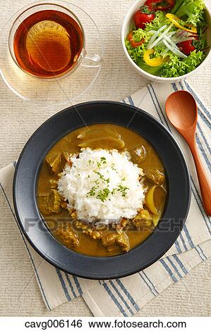 Curry and rice View Large Photo Image Stock Photograph - Curry and rice. Fotosearch