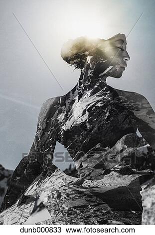 Double exposure of Asian woman practicing yoga and snowy mountainscape View Large Photo Image Stock Image - Double exposure of Asian woman practicing yoga and snowy mountainscape. Fotosearch