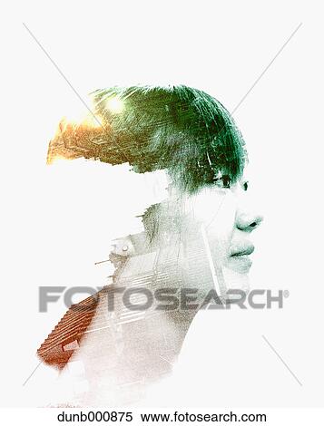 Double exposure of young woman and cityscape View Large Photo Image Stock Photography - Double exposure of young woman and cityscape. Fotosearch